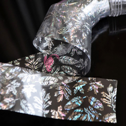 Folii de transfer, folie de unghii Holografica cu model Frunze F134 - 86444